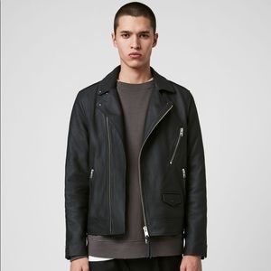 Allsaints Bloc Matte Black Leather jacket
